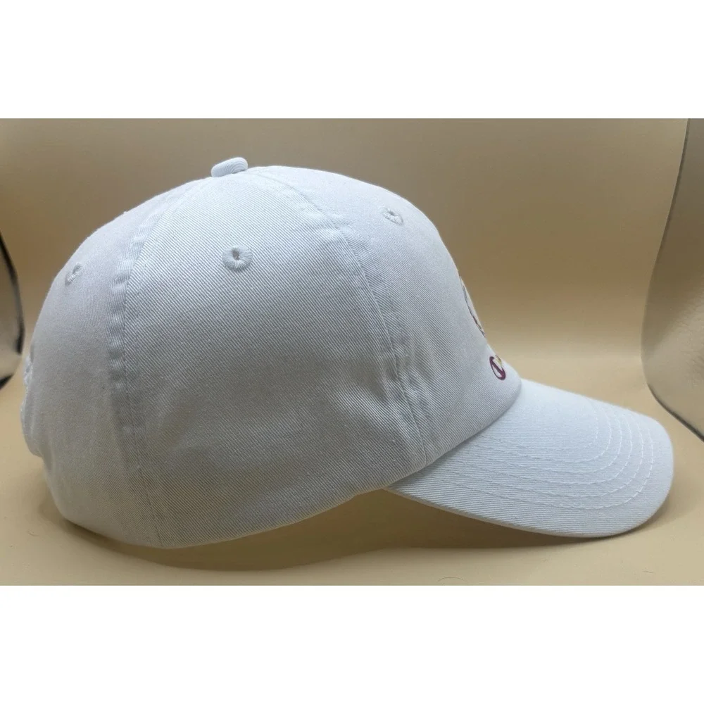 Champion‎ Womens OS Twill Baseball Cap White Rainbow Script Logo
